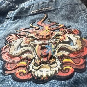 JNCO Kids Blue Jeans with Fiery Dragon